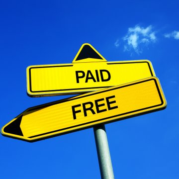free paid vpn blue sky yellow paid and free arrow signs